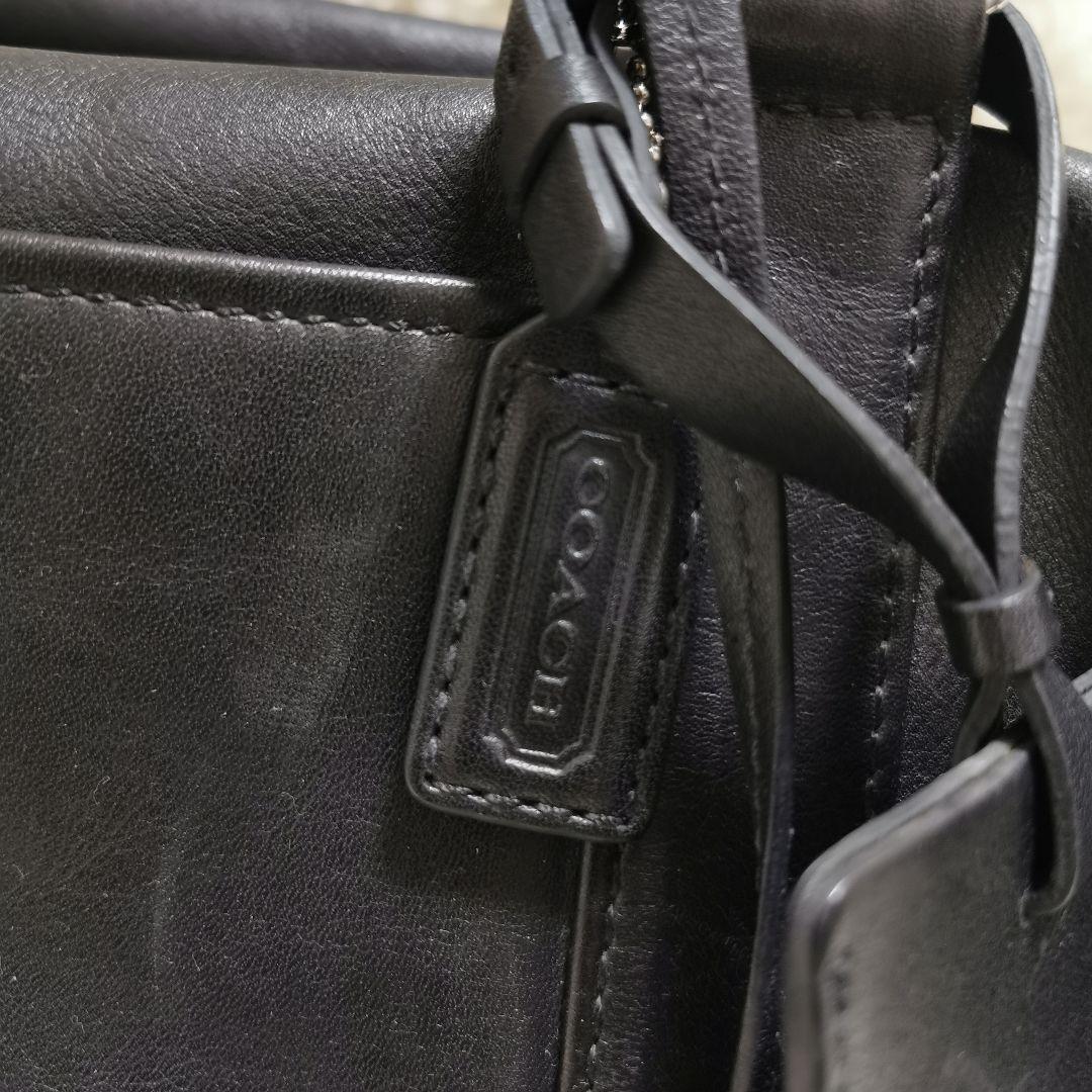 コーチ オールレザー 大容量 ボストンバッグ 南京錠 キー付き ブラック 黒