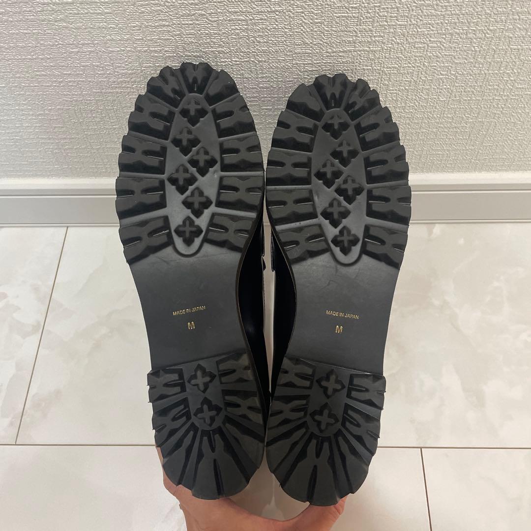 ブルーレーベル 黒 フリンジローファー 厚底