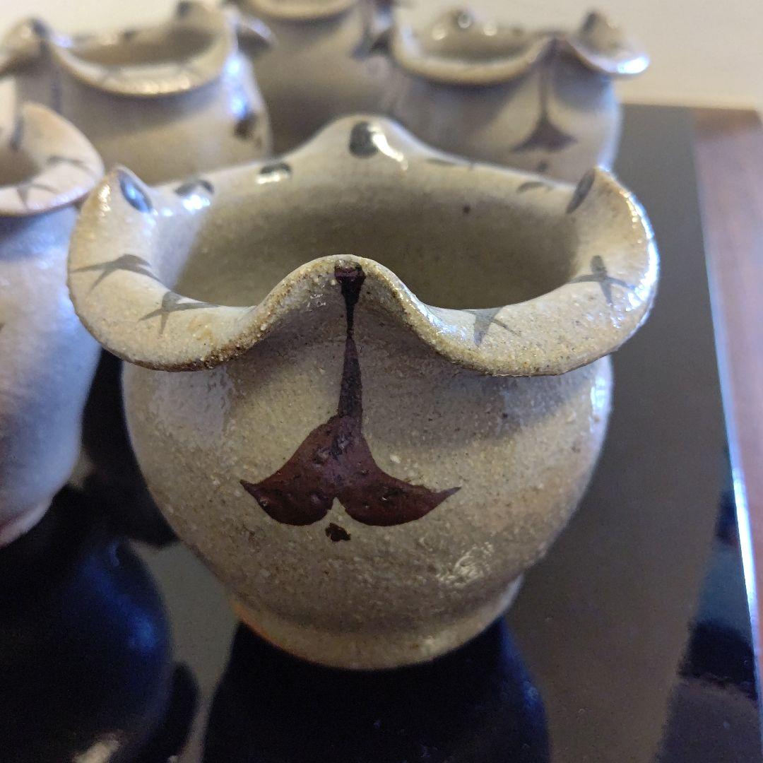 唐津山瀬窯　巨匠田中佐次郎先生作品　深向こう付け5客 口径10高さ10破格値!!