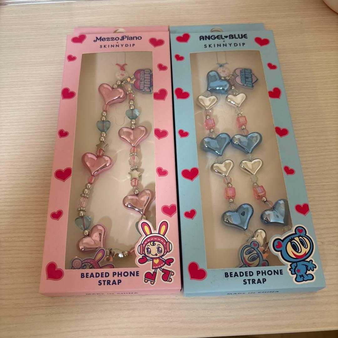 Skinnydip ハート型ビーズストラップ 2種セット
