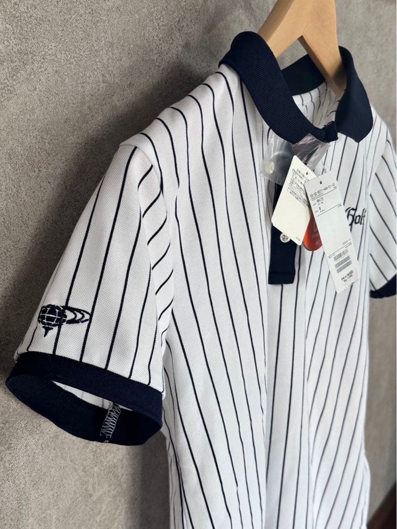 【未使用】BEAMS GOLF ポロシャツ（ホワイト×ネイビー定価17,600円