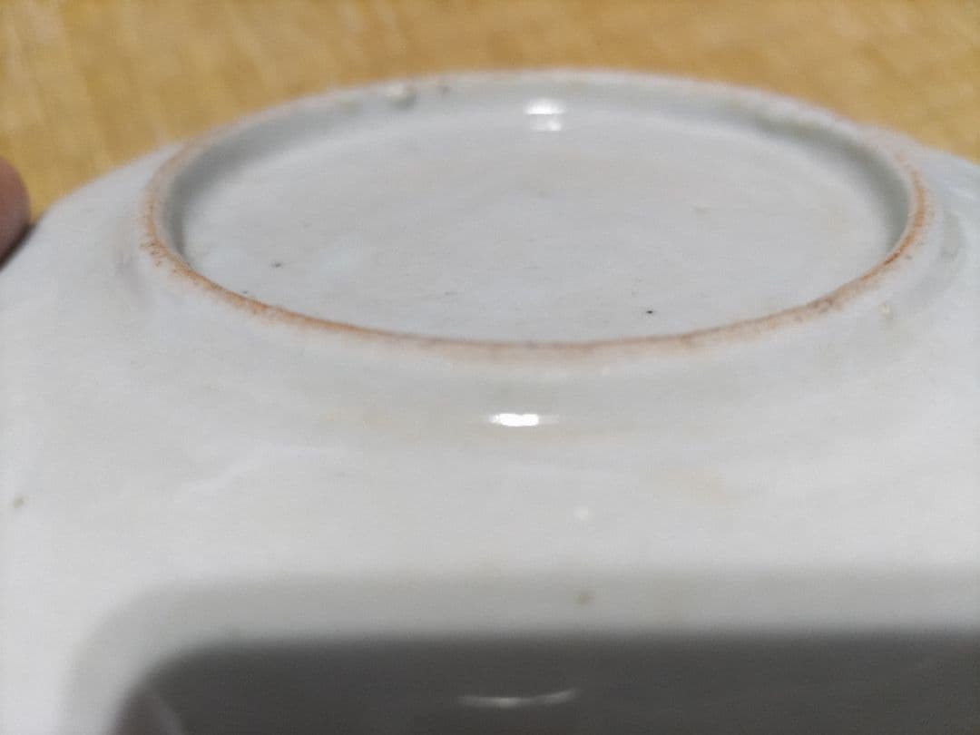 藍九谷　花唐草　皿（15.5㎝）　生掛け釉　初期伊万里　江戸前期