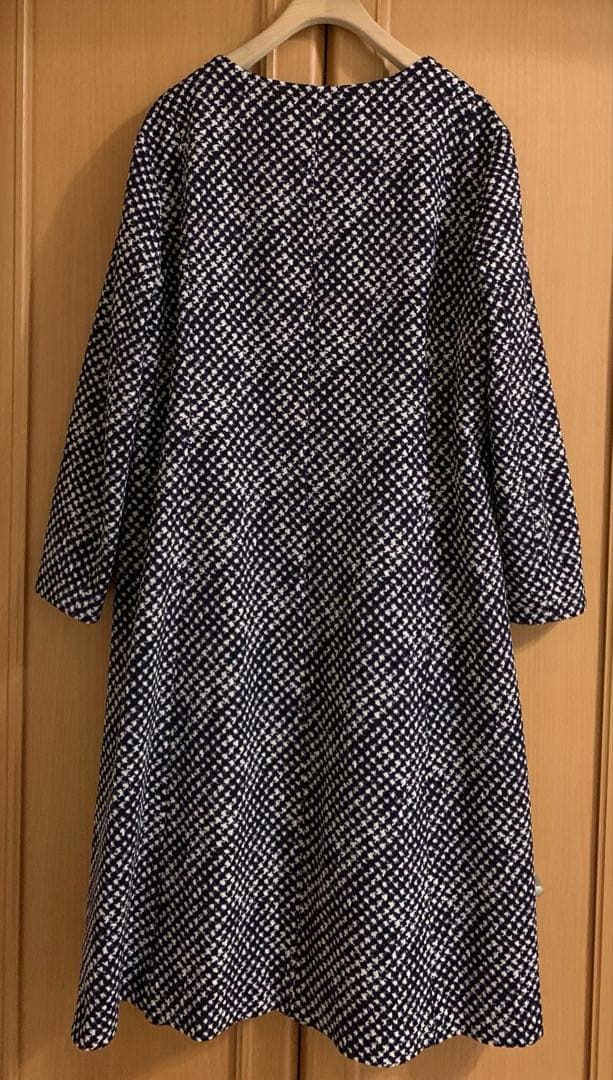 レリアン　千鳥格子プリント　Aラインフレアワンピース　13号　美品　現行タグ