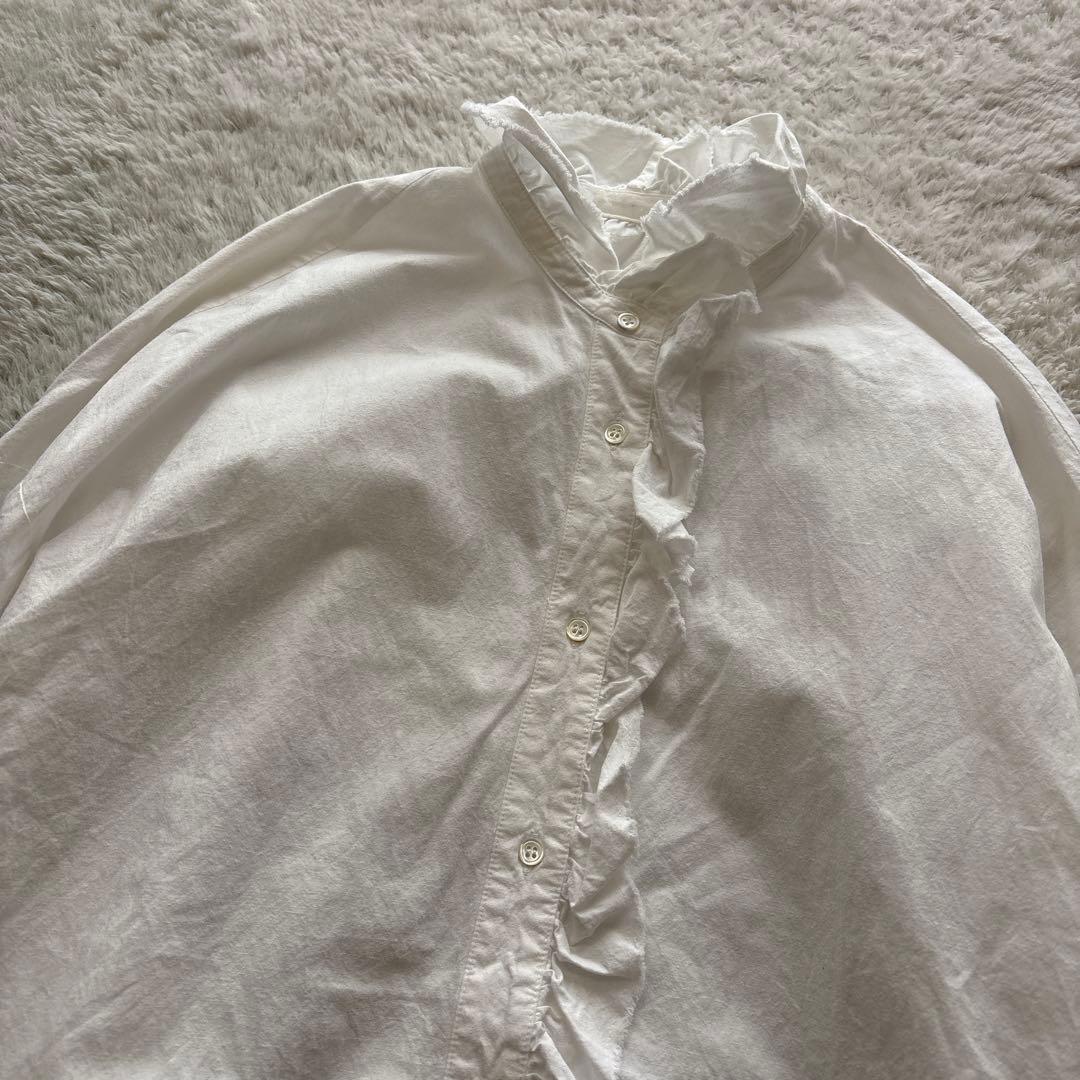 ジャーナルスタンダードラックス　ワッシャーフリルブラウス　コットンリネン