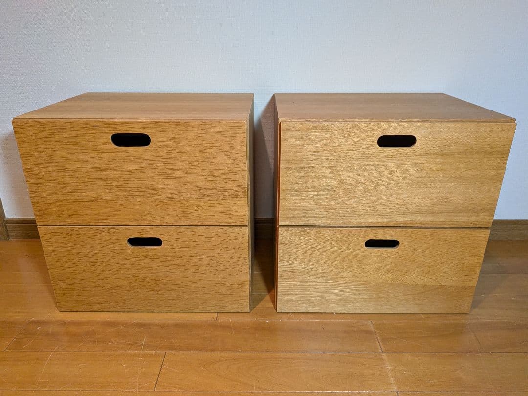 《送料込》無印良品 スタッキングチェスト インサート 引出 オーク ボックス収納