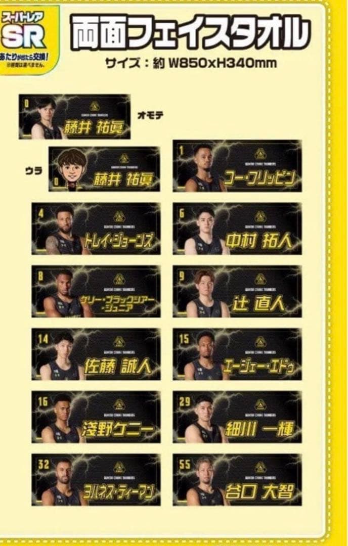 群馬クレインサンダーズ　SR当たり　両面タオル　佐藤誠人 タオル 14