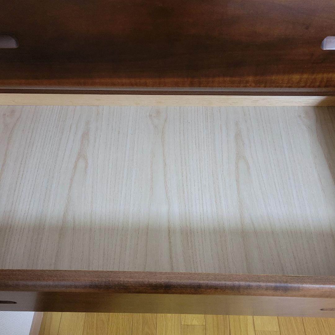 ダークブラウン 木製チェスト 7引き出し 花柄装飾