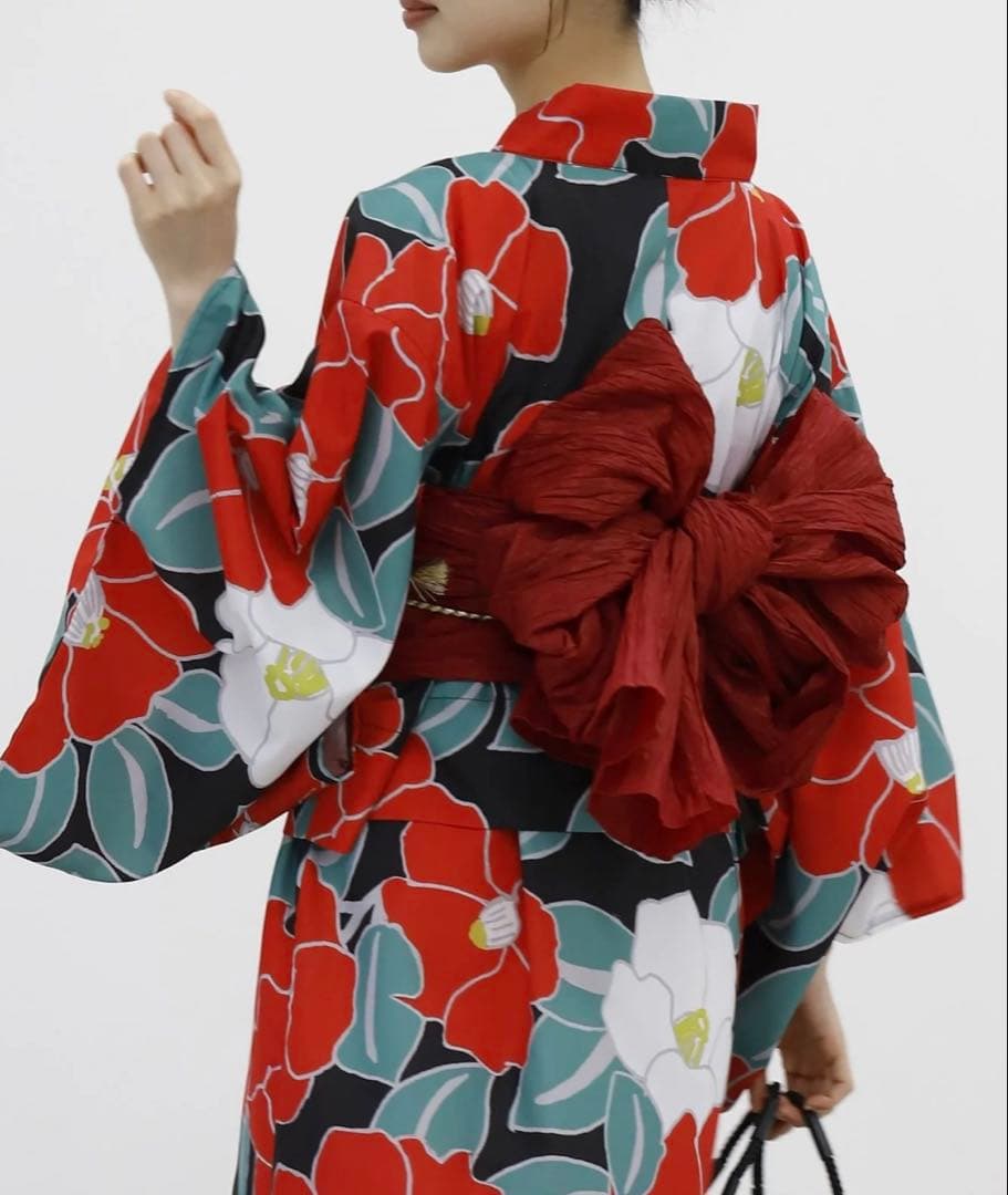 ワンピース浴衣3点セット（キャミワンピース＋羽織り＋兵児帯）　Lサイズ