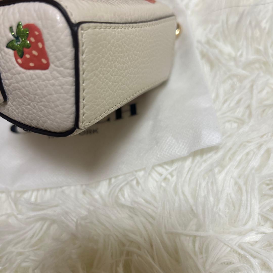 未使用級 コーチ ミニ バッグチャーム 小物入れ ローアン　ストロベリー