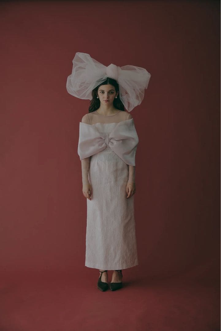 ecmile RIBBON TIGHT DRESS オケージョンドレス　ピンク