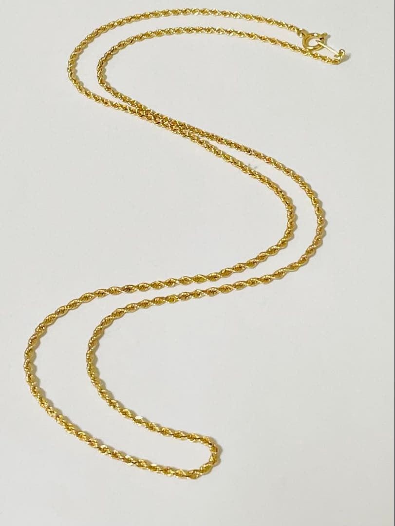 K18イエローゴールド ロープチェーン ネックレス 48cm