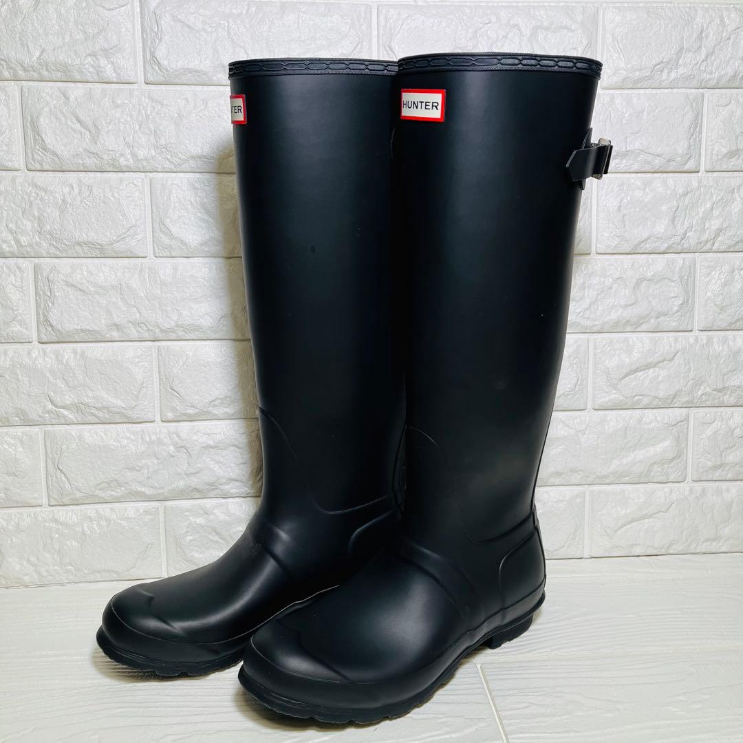 【極美品】HUNTER レインロングブーツ ブラック UK6 25cm 長靴