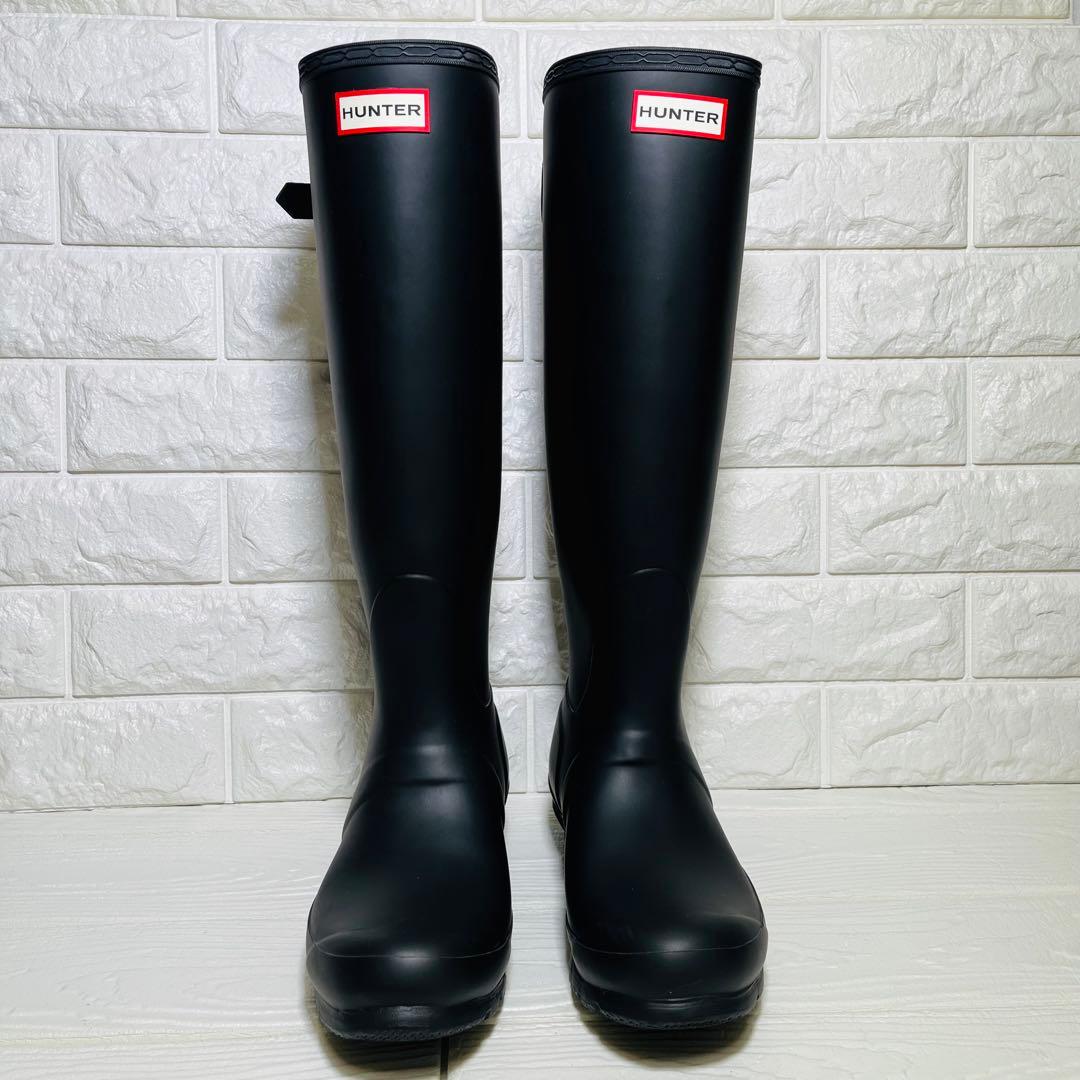 【極美品】HUNTER レインロングブーツ ブラック UK6 25cm 長靴