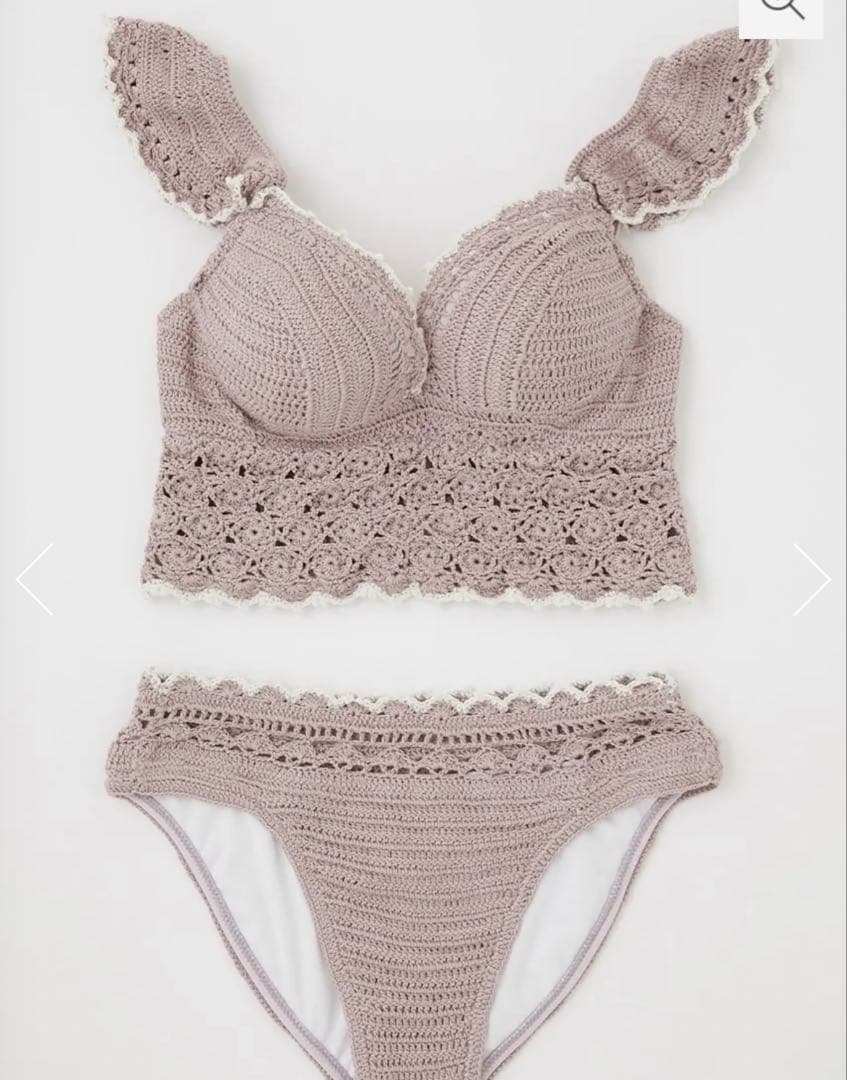 rienda フリルショルダークロシェワイヤーカップbikini