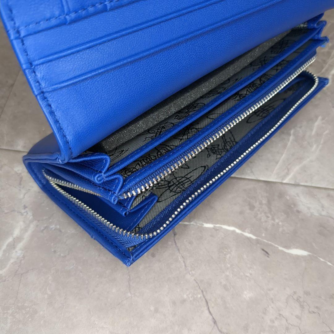 極美品☆ヴィヴィアンウエストウッド ブルー 長財布 Vivienne オーブ