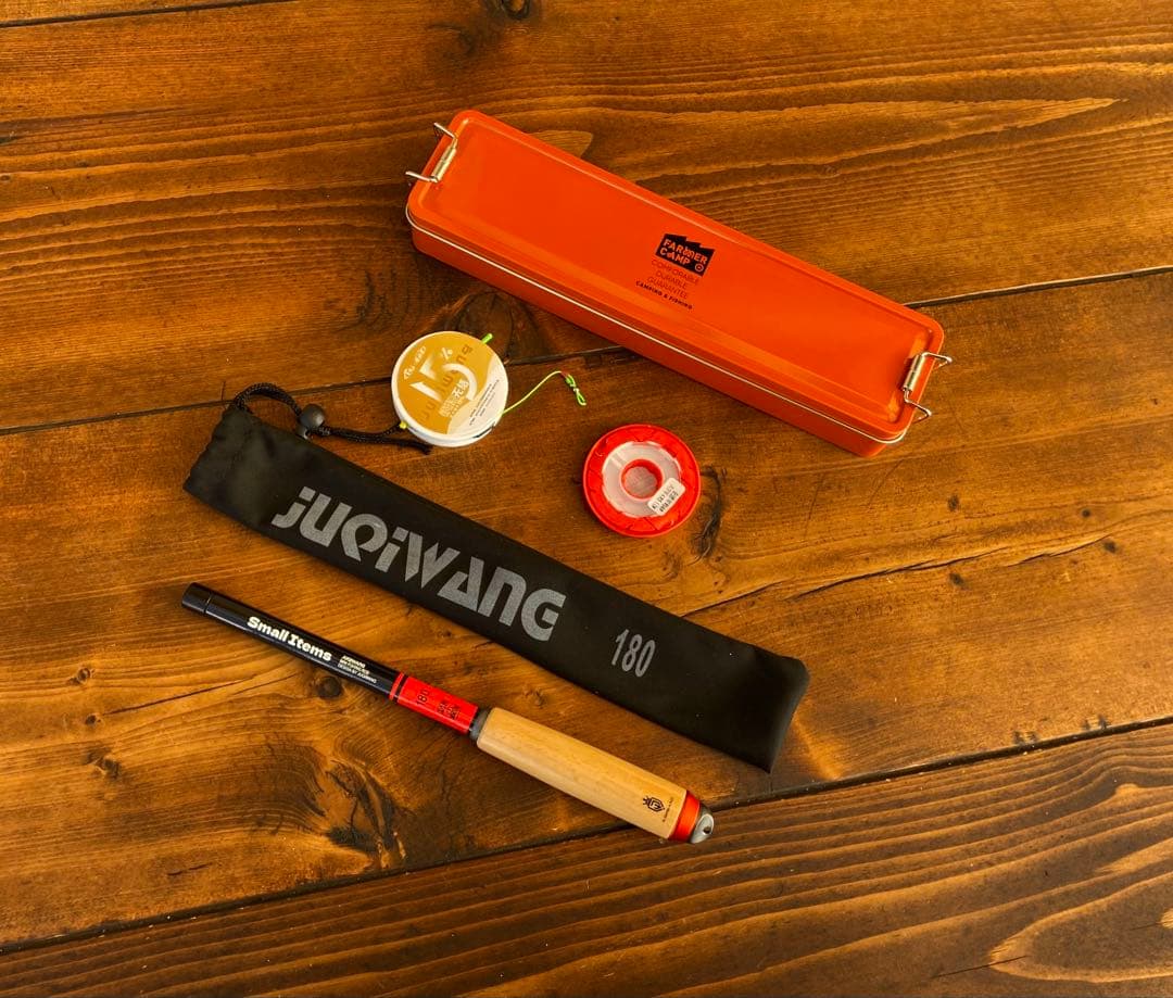 タナゴ釣りセット　1.8m 小物釣り　タナゴ竿　収納box オレンジ　振り出し