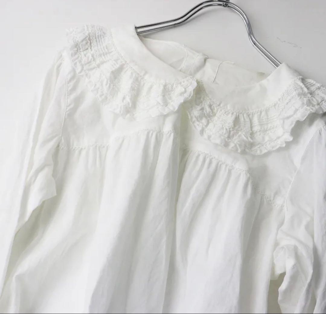 ピンクハウス綿ローンラウンドカラープルオーバー