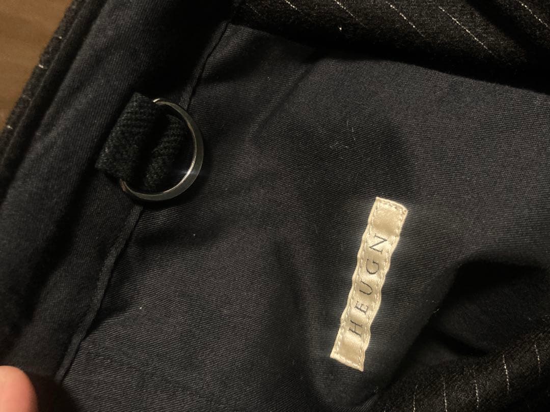 HEUGN 極美品　Glenn ウールピンストライプシャーリングオーバーパンツ