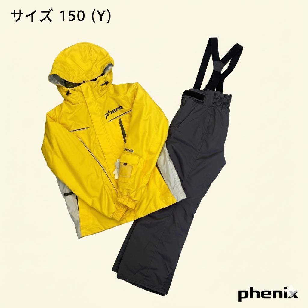 【新品未使用】フェニックス スキーウェア 150 上下セット イエロー 子供用