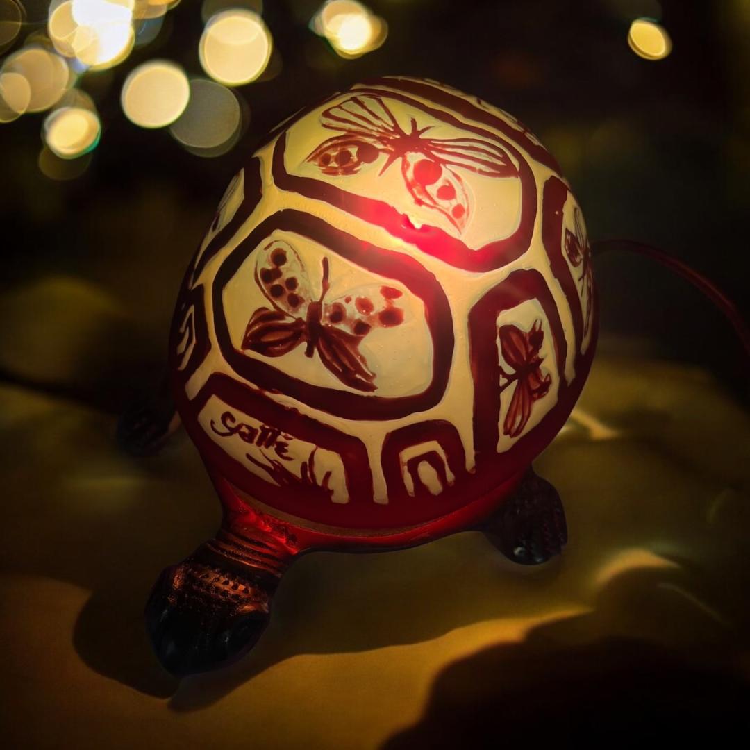 ◆証明書付◆Emile Galleエミールガレ　亀　卓上ランプ　カメオ彫り