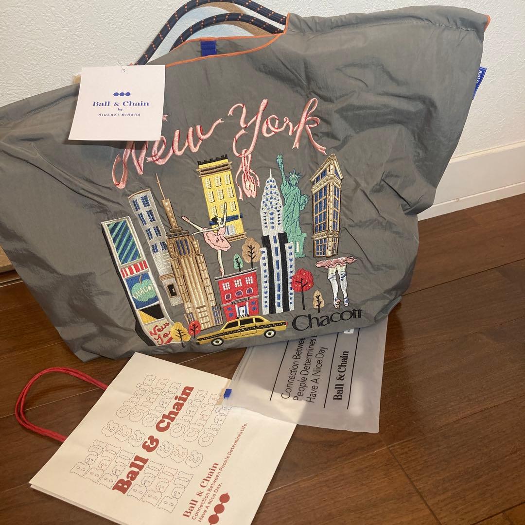【新品　正規品】ボール&チェーンChacott ＮＹ刺繍エコバッグ　Ｌサイズ