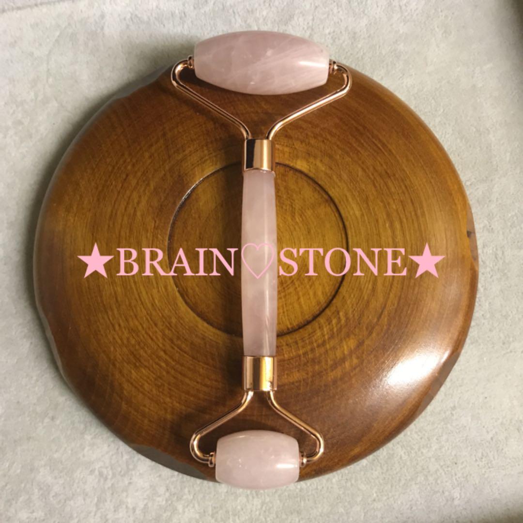 ★厳選NEW★お顔✳︎首筋マッサージ【ローズクォーツ♡天然石美顔ローラー】❤️