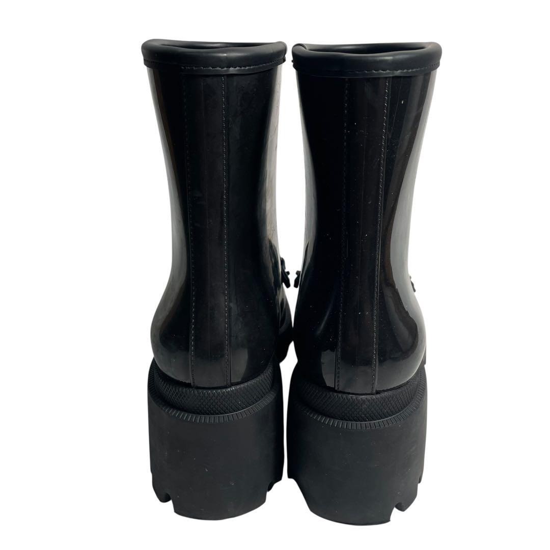 GUCCI ホースビット黒 ラバー ショートレインシューズサイズ 38