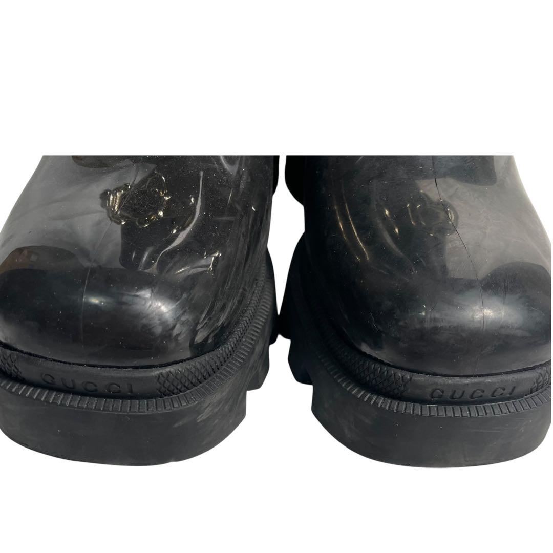 GUCCI ホースビット黒 ラバー ショートレインシューズサイズ 38