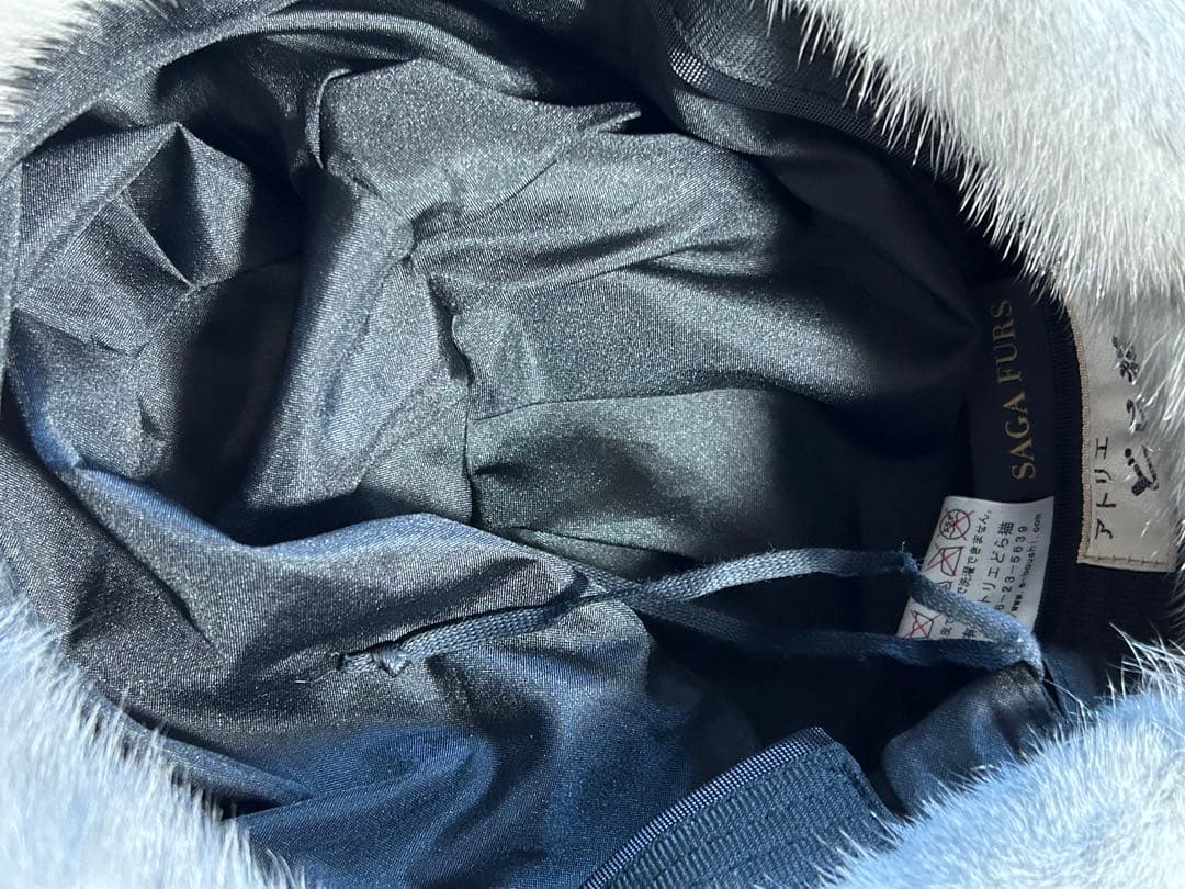 アトリエどら猫/希少/SAGAミンクファー グレー帽子/高級