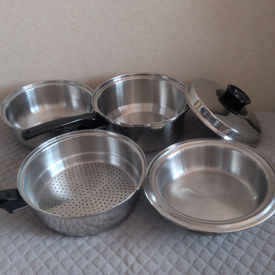 インコア 片手鍋３コート +蓋+スチーマー+ダッチカバー+キャセロール ５点