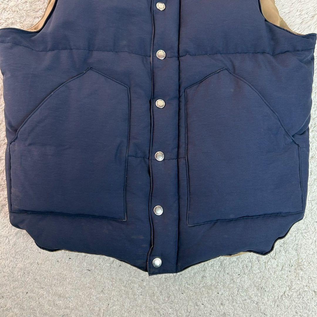 SUGAR CANE シュガーケーン ダウンベストネイビー ブラウン レザー M