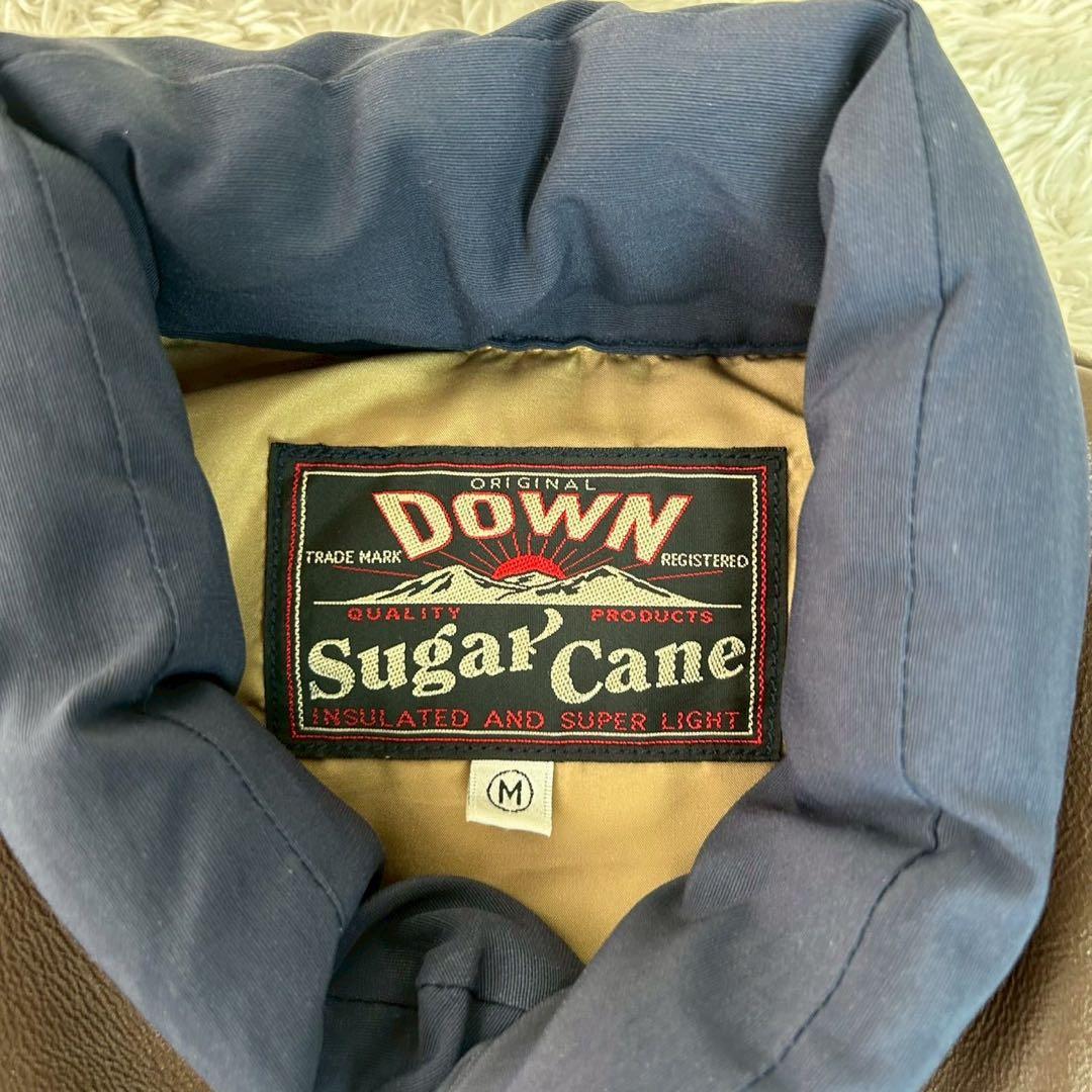 SUGAR CANE シュガーケーン ダウンベストネイビー ブラウン レザー M