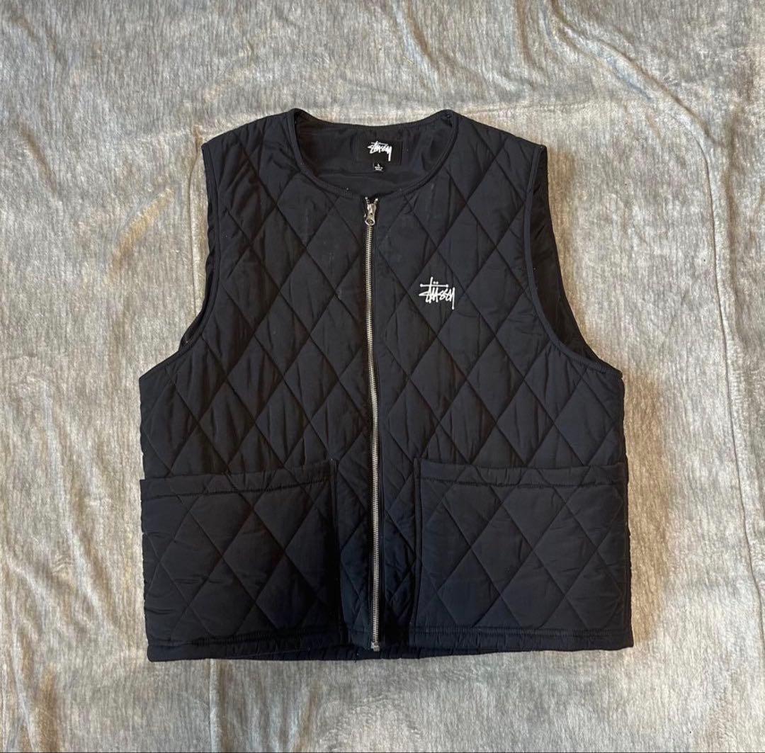 Stussy キルティングベスト ブラック