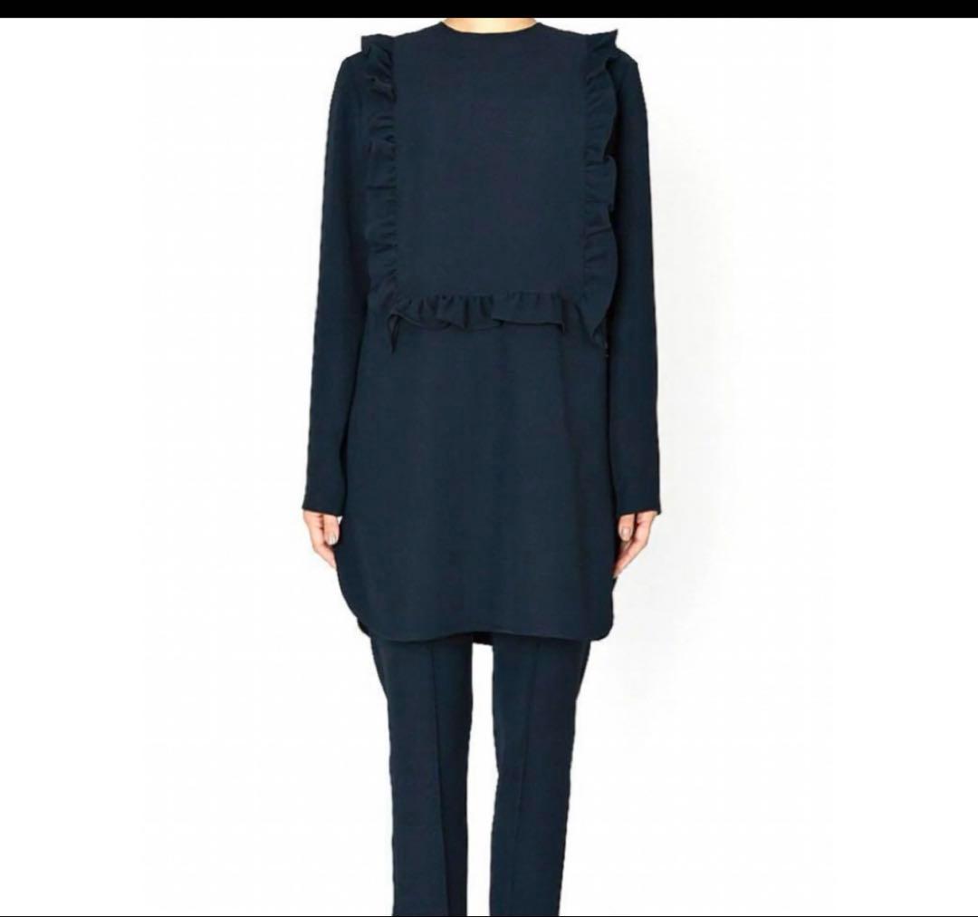 ヨーコチャン フリル　ブラウス　ロング　ブラック