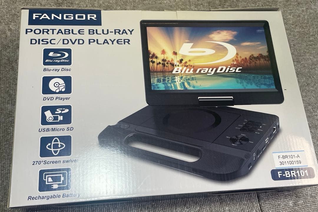※専用新品FANGOR ポータブルDVD Blu-rayプレイヤーF-BR101