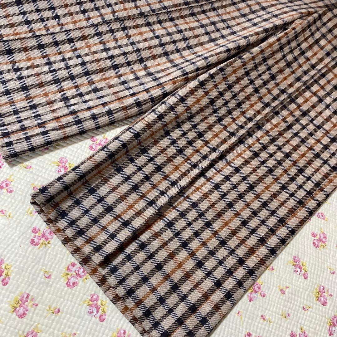ダックス DAKS ガウチョパンツ 38 W36 チェック柄 ウール 秋冬DMW