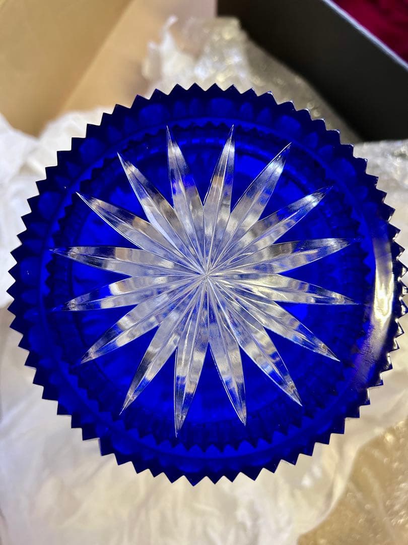 ドイツ　クリスタルガラス花瓶 色披 大型 高さ約40cm