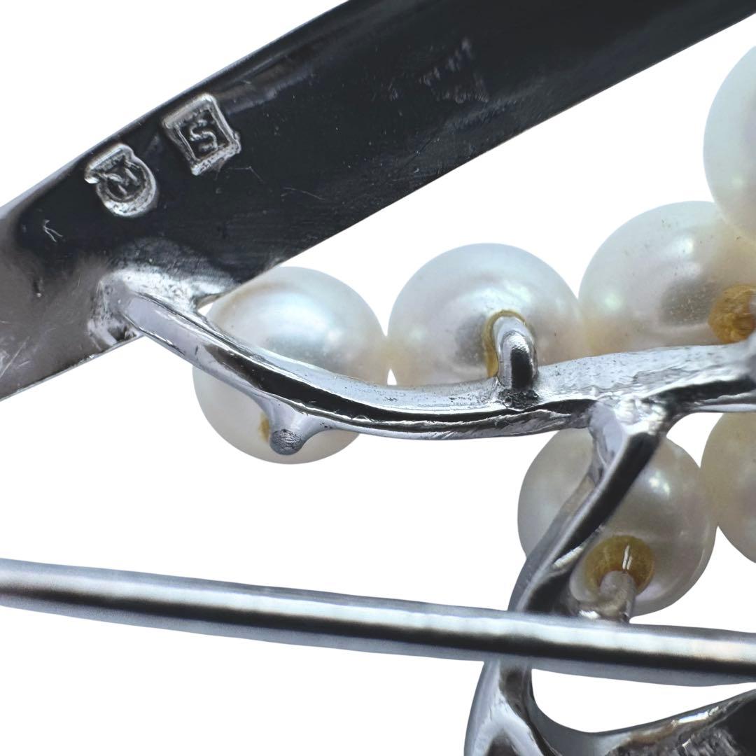 【HSK2】MIKIMOTO ミキモト パール ブローチ シルバー
