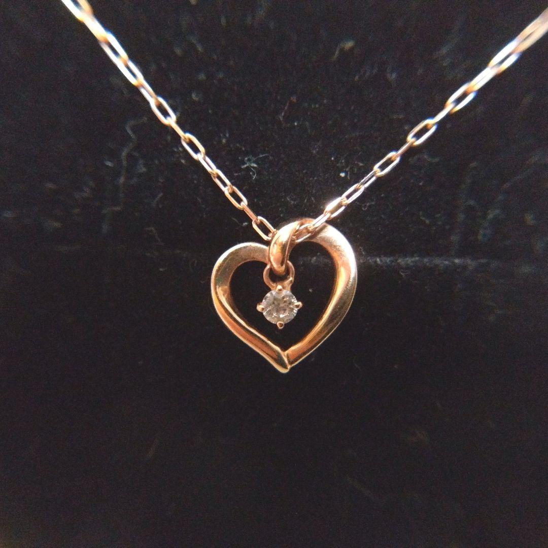 4℃　K10　ネックレス　ハート