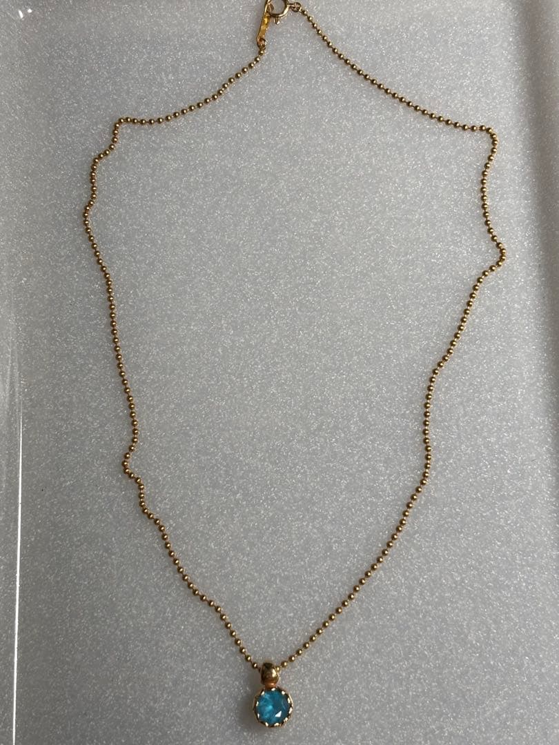 【K18 / 750 刻印あり‼️】ブルートパーズ ネックレス 40cm ゴールド