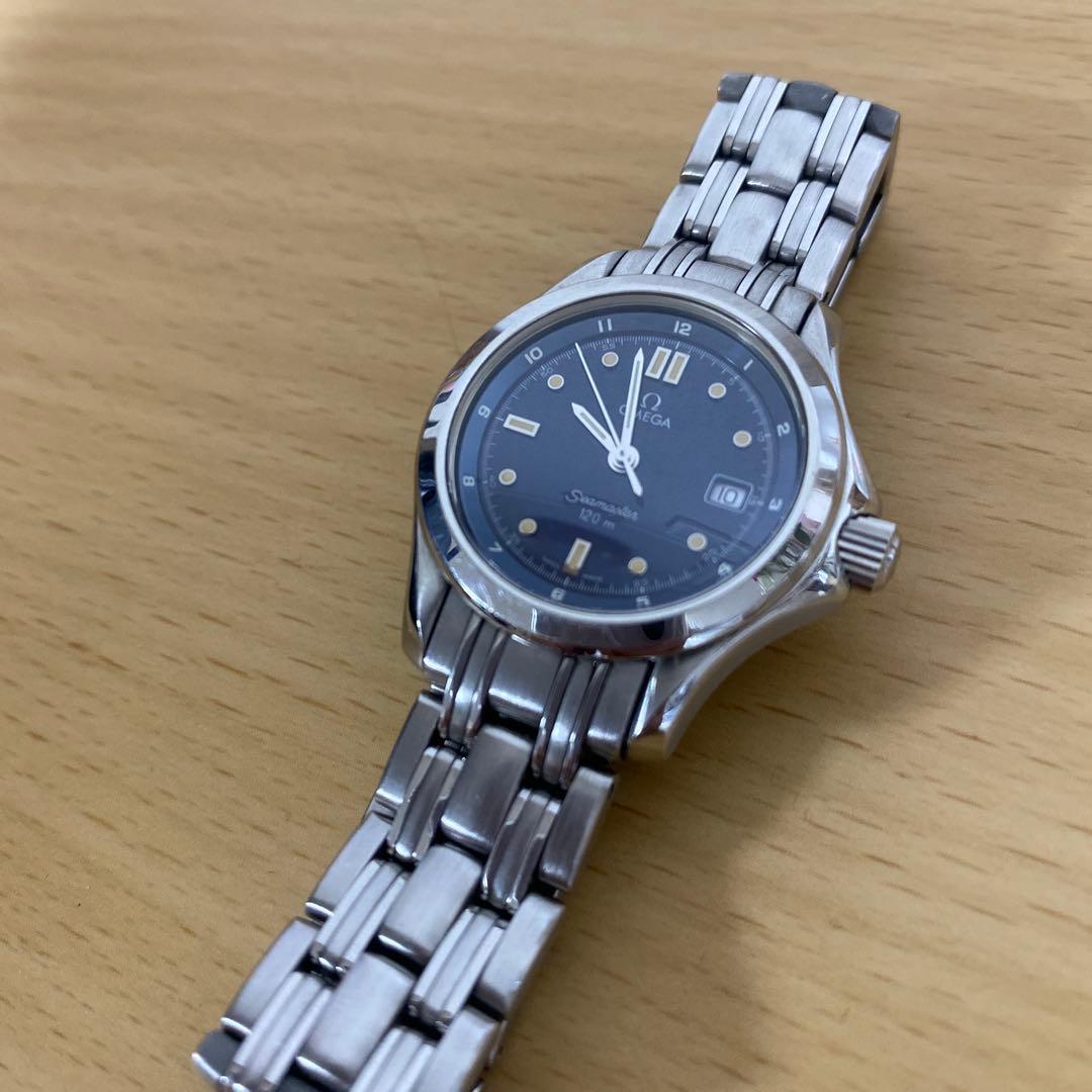 オメガ シーマスター120 レディース クォーツ ブルー文字盤 ジャンク品