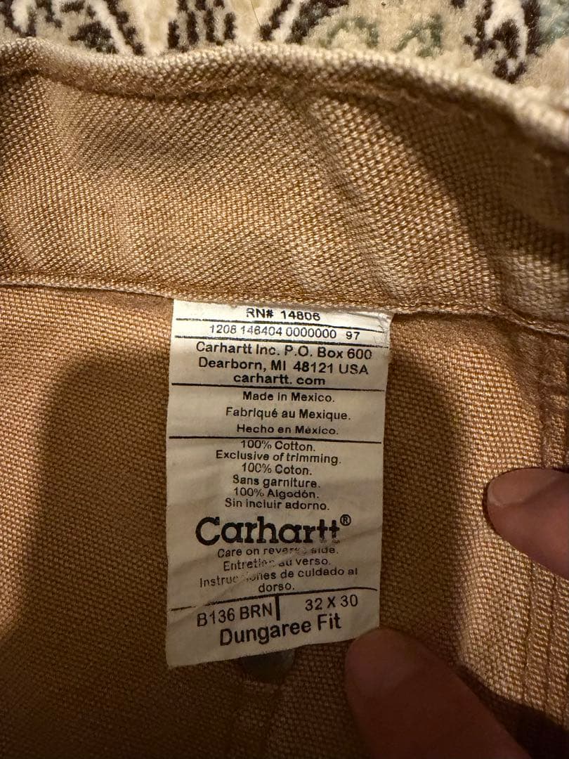 00s Carhartt 32×30 B136ダブルニー　カーハート