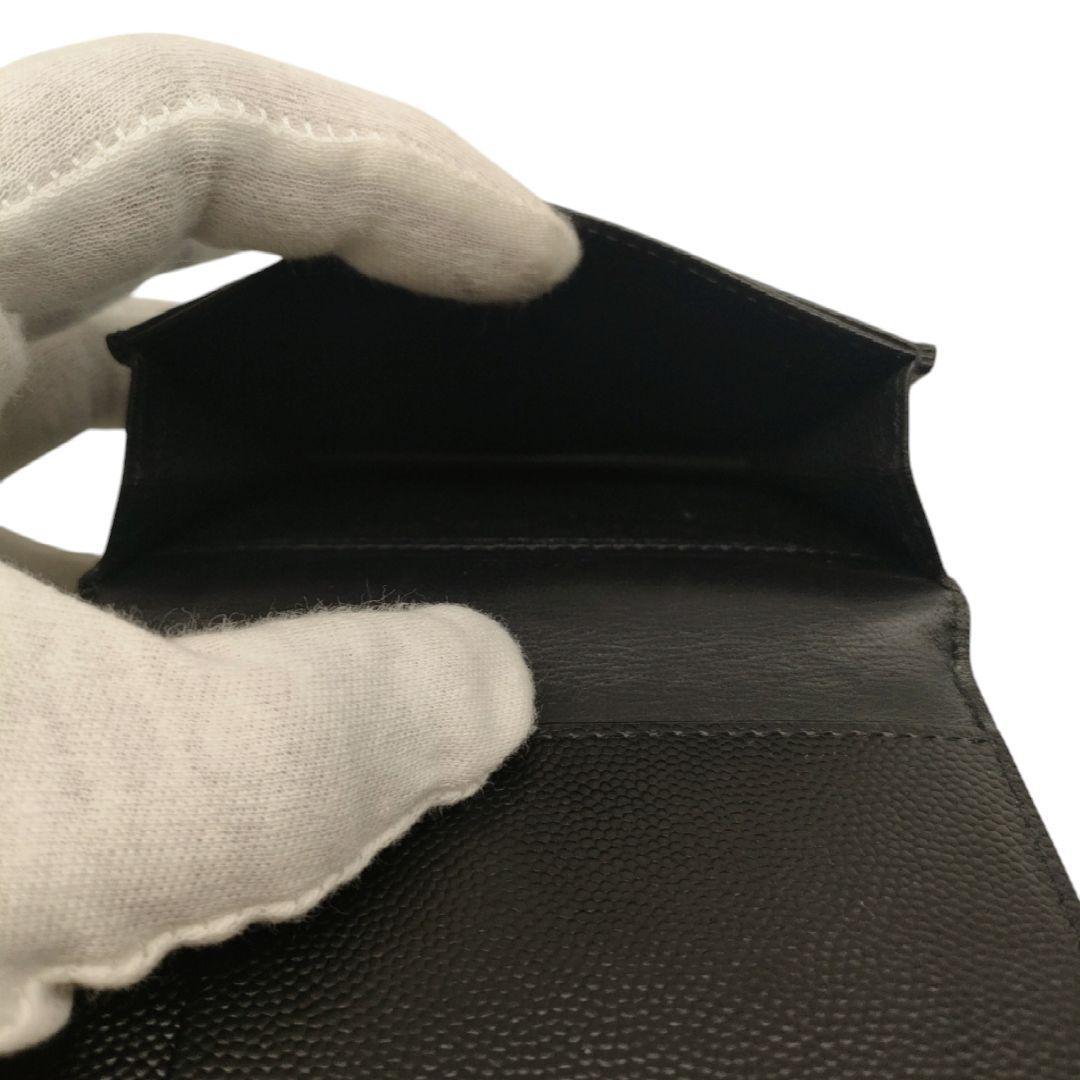 サンローラン　名刺入れ　ビジネスカードホルダー　ロゴ　レザー　ブラック