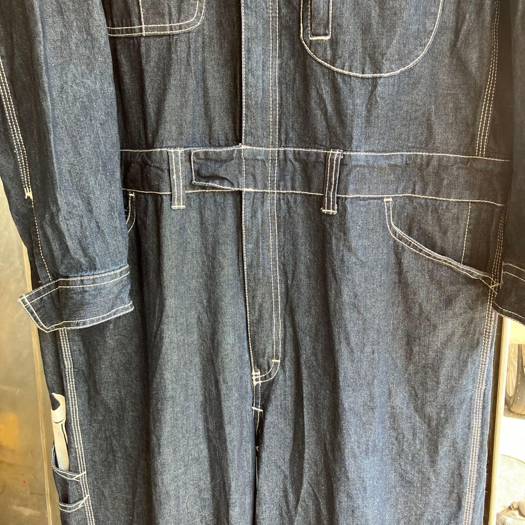 Snap-on ダークデニム オーバーオール