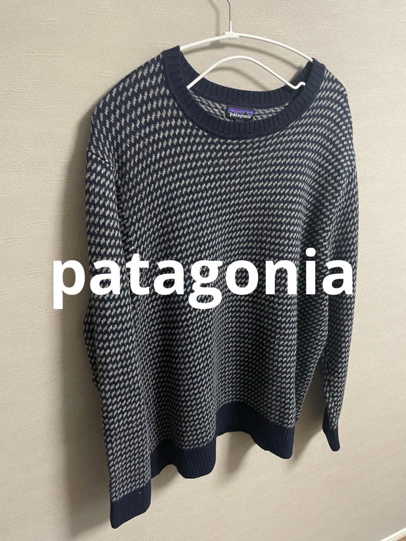 パタゴニア　メリノ クルーネック セーター　バーズアイ　ネイビー　XXL