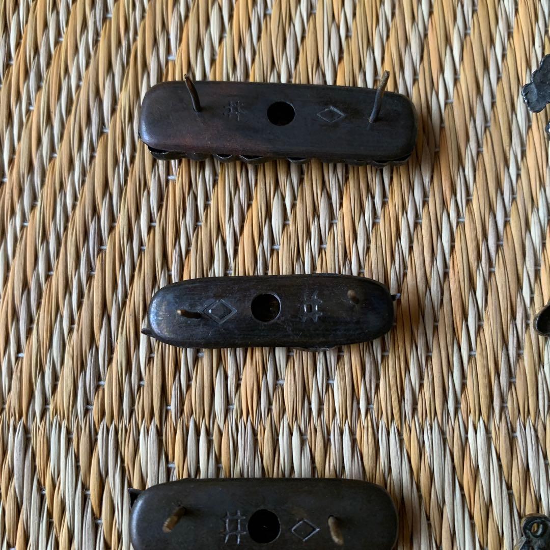 前金具 目貫 金工 人物 アワビ 獅子 魚