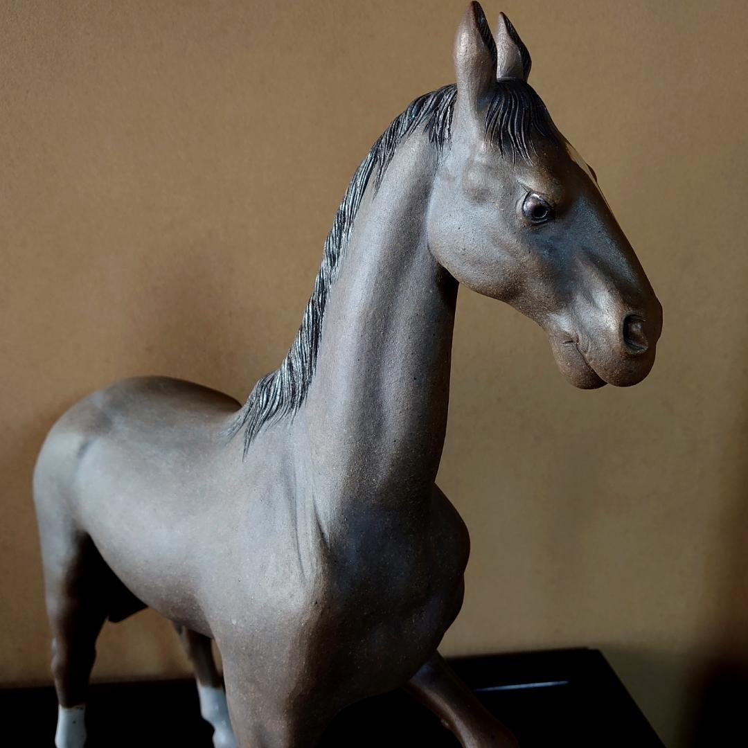 秀逸 馬焼物 唐津焼 四代 中野陶痴作 共箱　＃135