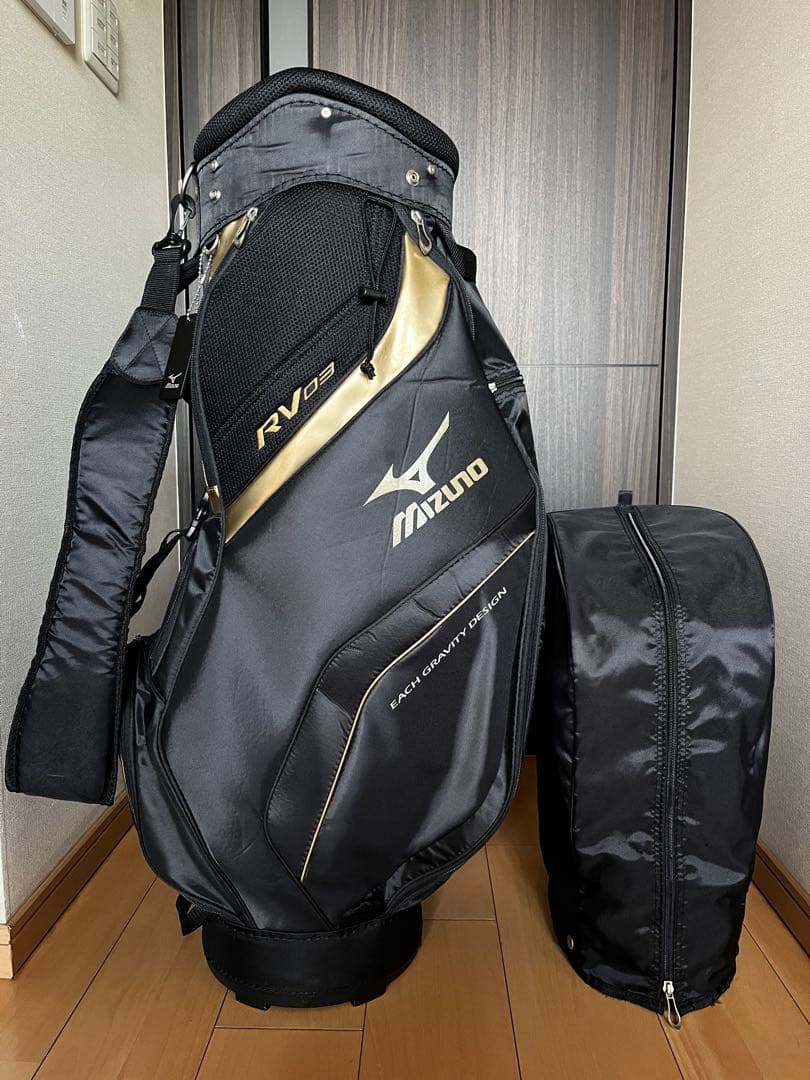 専用　ミズノ　MIZUNO RV03 キャディバッグ　軽量　メンズ 黒×ゴールド
