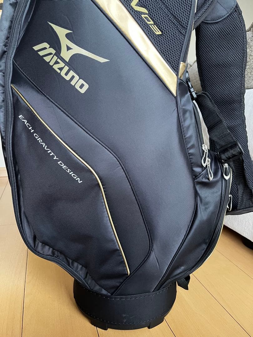 専用　ミズノ　MIZUNO RV03 キャディバッグ　軽量　メンズ 黒×ゴールド