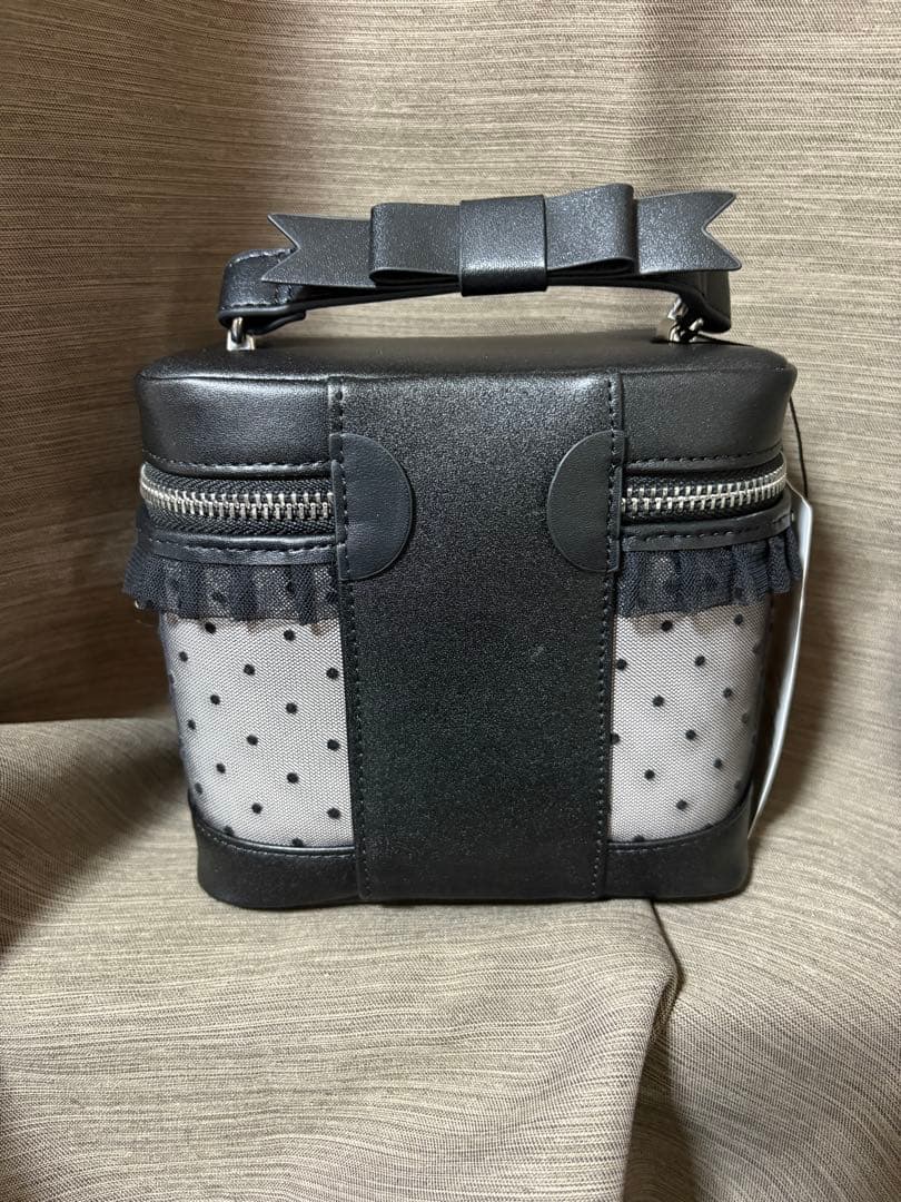 pium ハートドットチュールバニティ ブラック×ピンク